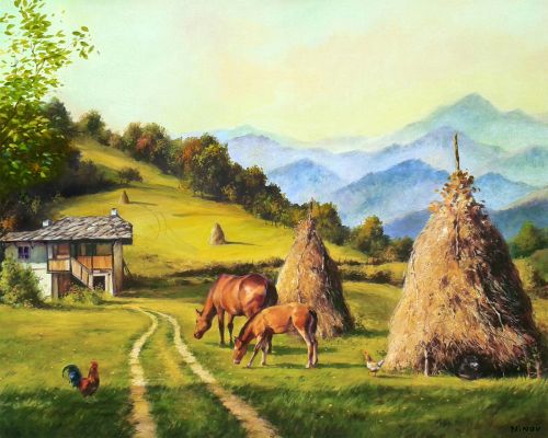 Festmény számokra - Idill a hegyen, 40x50cm
