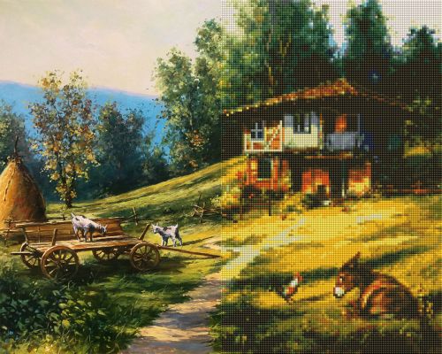 Gyémánt hímzőkészlet - Csend a hegyekben, 40x50cm