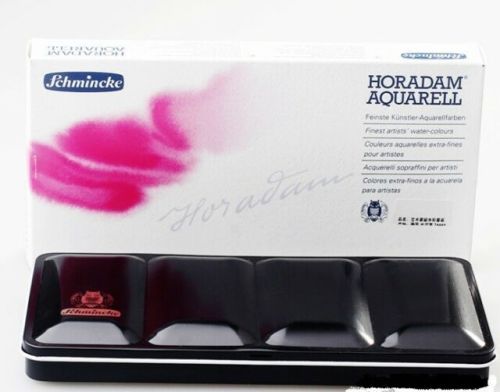Schmincke "Horadam" akvarell készlet küvettában, 24 szín, fémdobozban